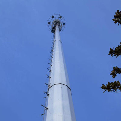 30 Meter Monopole Antenna Communication Tower Hot Dip Galvanization