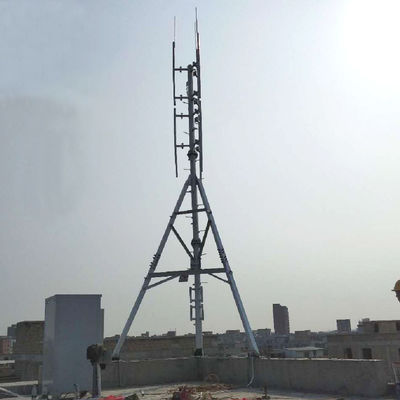 3 Legs Tripod Steel Rooftop Antenna Tower 15M Self Supporting Explosion Proof
