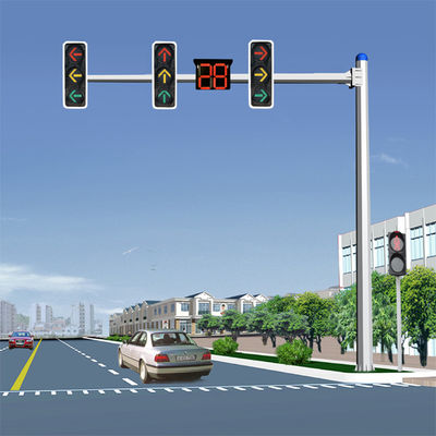 Free Standing Q345 Traffic Signal Light Pole 35m Multifunctional Weldable