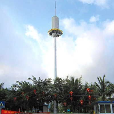 30m High Mast Galvanized Steel Camouflaged Mobile Cell Tower  and Light Pole